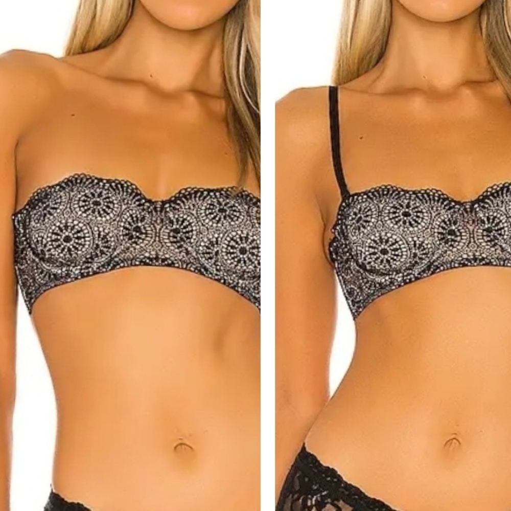 Free People Starla Convertible Lace Black Bra 34C